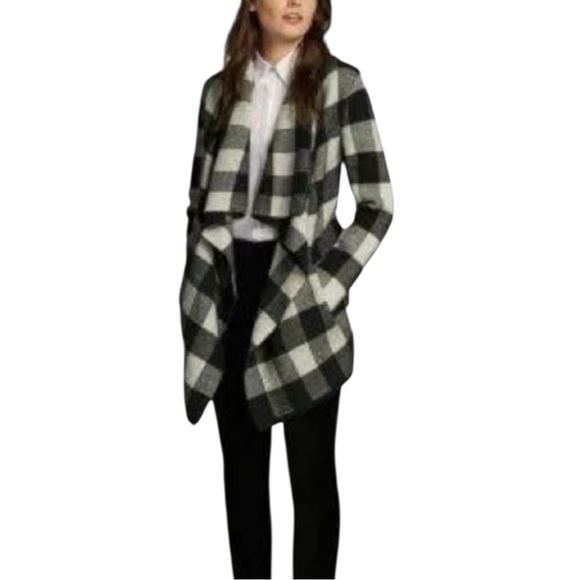 Ralph Lauren Sweaters - Lauren Ralph Lauren Buffalo Plaid Wool Open Waterfall Cardigan XS EUC
